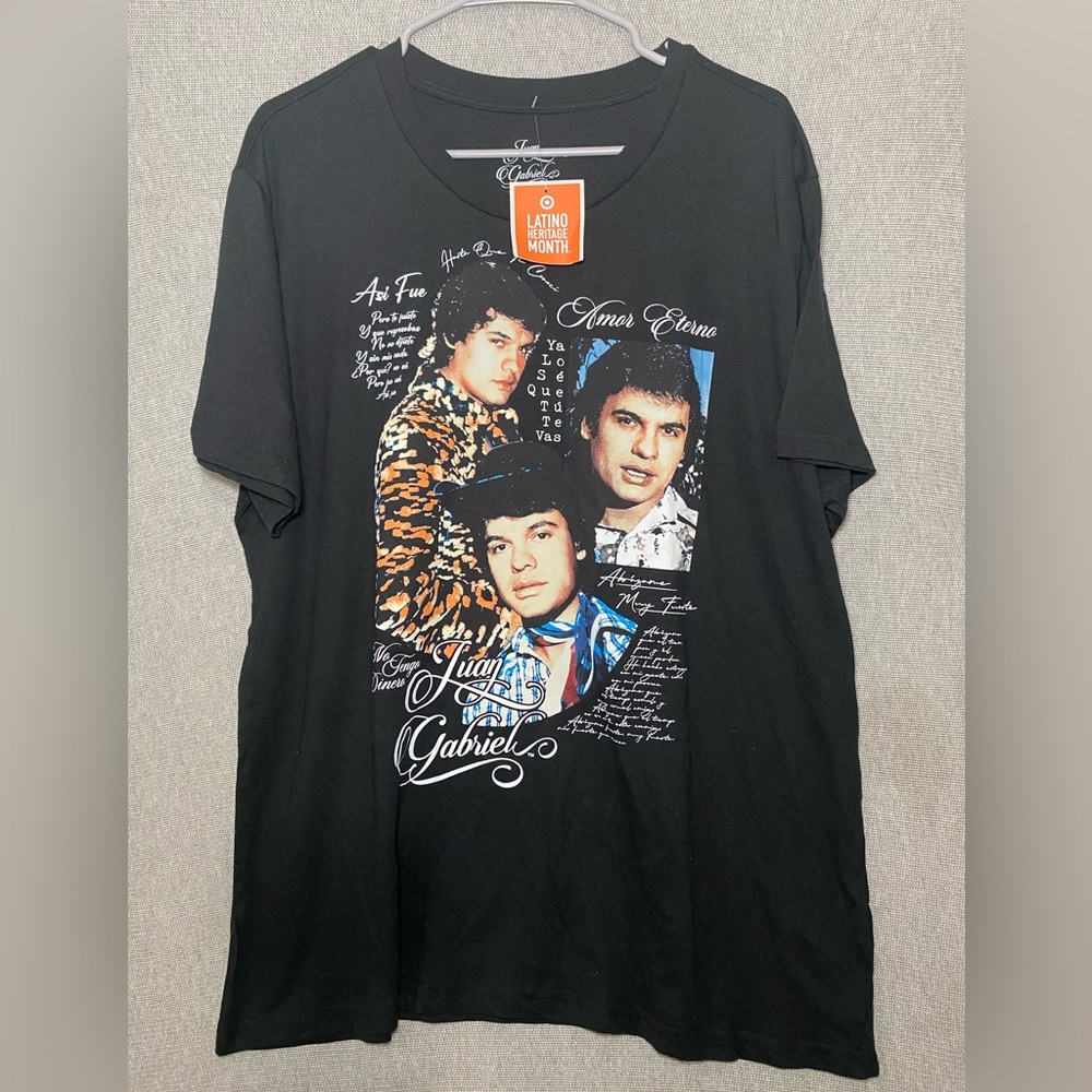 Juan Gabriel Graphic T Shirt Black Latin Pop Icon Tribute Tee Size 2XL